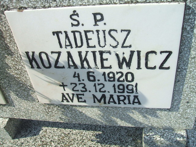 Władysława Kozakiewicz 1926 Okonek - Grobonet - Wyszukiwarka osób pochowanych