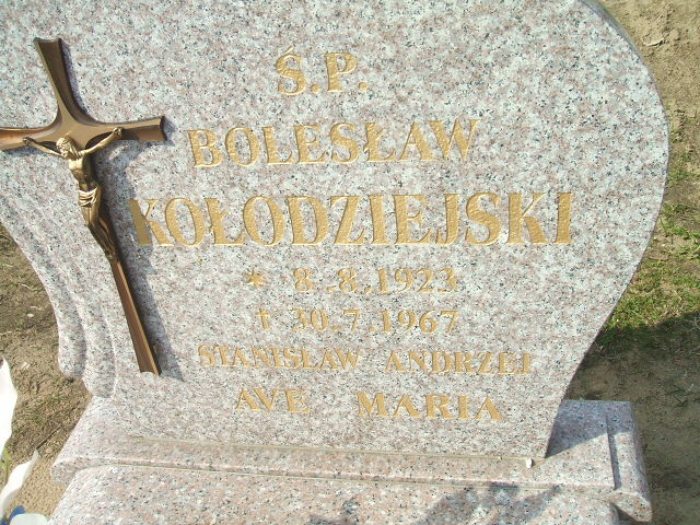 Bolesław Kołodziejski 1923 Okonek - Grobonet - Wyszukiwarka osób pochowanych