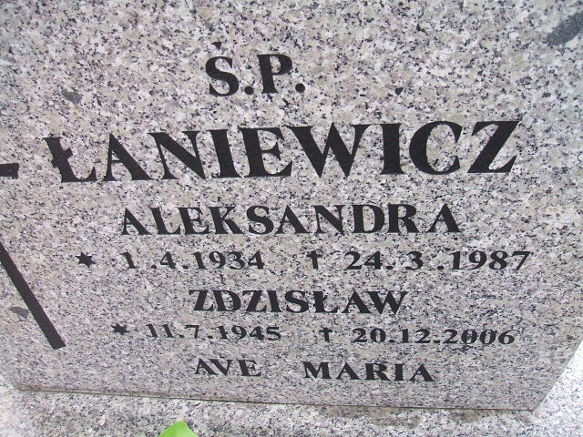 Aleksandra Łaniewicz 1934 Okonek - Grobonet - Wyszukiwarka osób pochowanych
