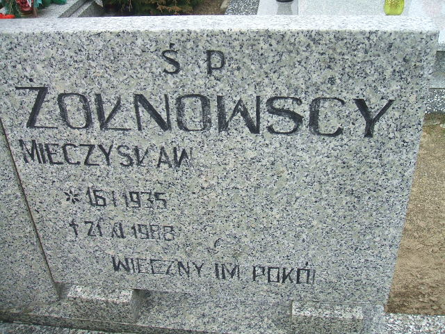 Mieczysław Żołnowski 1935 Okonek - Grobonet - Wyszukiwarka osób pochowanych