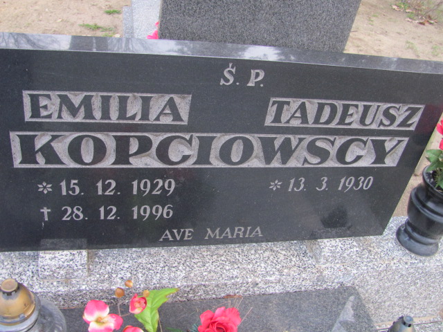 Emilia Kopciowska 1929 Okonek - Grobonet - Wyszukiwarka osób pochowanych